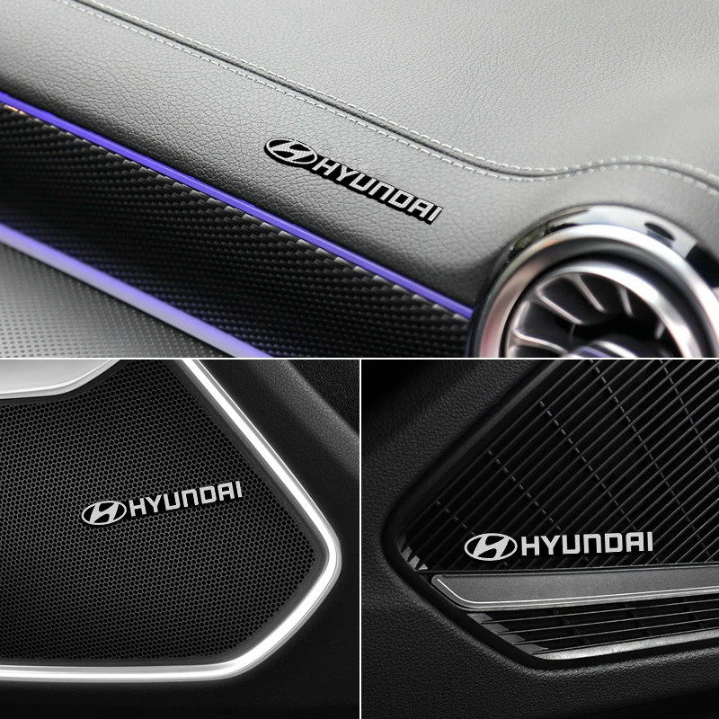 4 шт. автомобиль аудио украсить 3D алюминиевая эмблема Стикеры для Hyundai Tucson Solaris I30