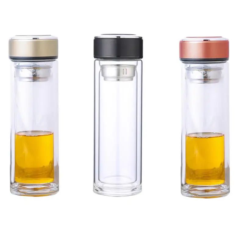 

Glass Water 320ML High-Borosilicate Bottle With Filter Double Layer Heat Resistant Tea Coffee Bottle
