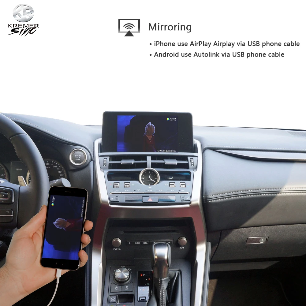 Зеркало SIRI беспроводной CarPlay AndroidAuto Retrofit коробка для Lexus iSmart авто NX/RX/ES/IS 13 17