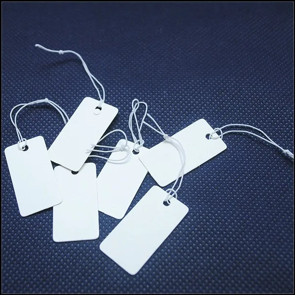 white 35x18mm 1000 шт./лот, бумажные ценники, ценники, упаковочные этикетки, этикетки для модных ювелирных изделий, швейная упаковка, размер 26x13 мм с эластичным покрытием - Цвет: white 35x18mm