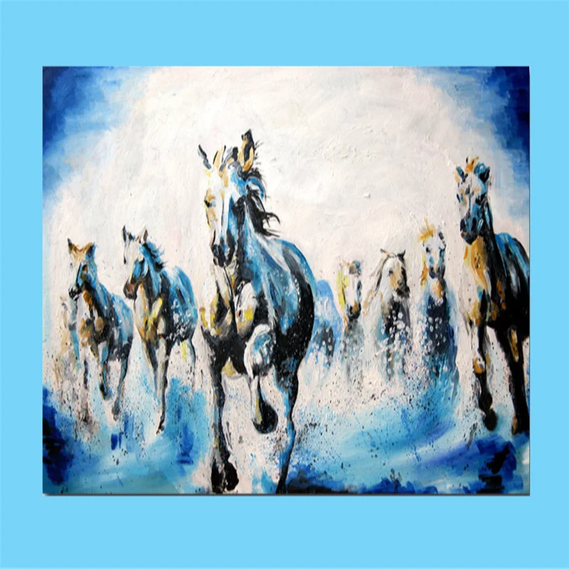 

Animal Adornment picture Run to the horse Artistic Canvas Art Gold Posters and Prints Modern Wall Art Picture For Living Room