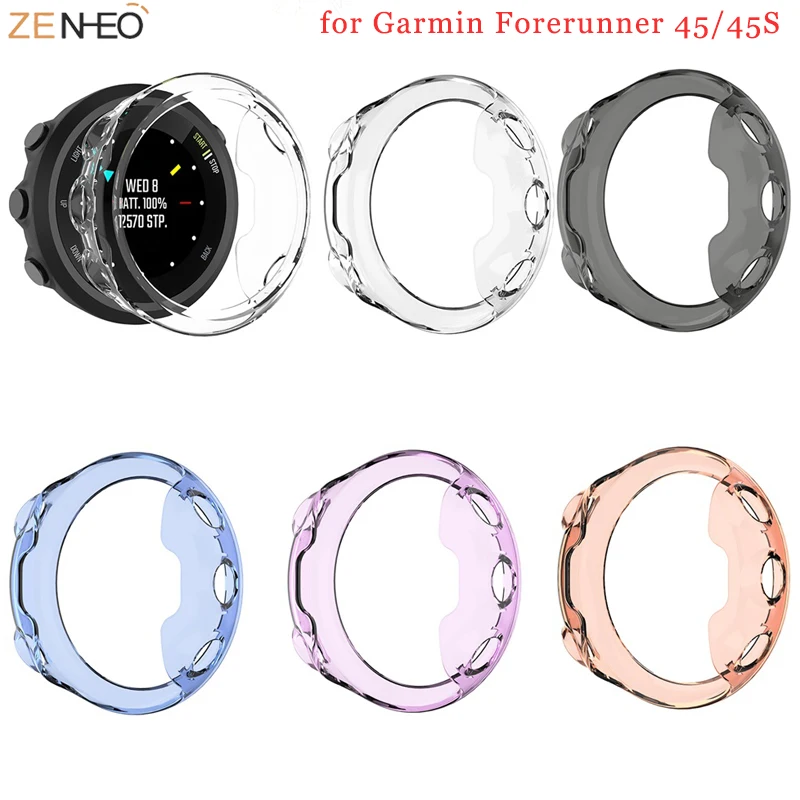 Силиконовый защитный чехол из ТПУ противоударный для смарт часов Garmin forerunner 45/45S