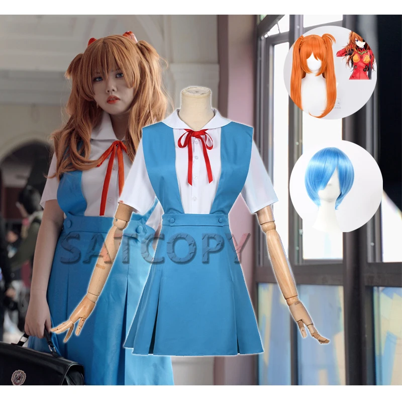 

Anime Evangelion Cosplay Asuka Langley Soryu Tokyo Ayanami Rei Costume School Uniform Women Girl Eva Outfits