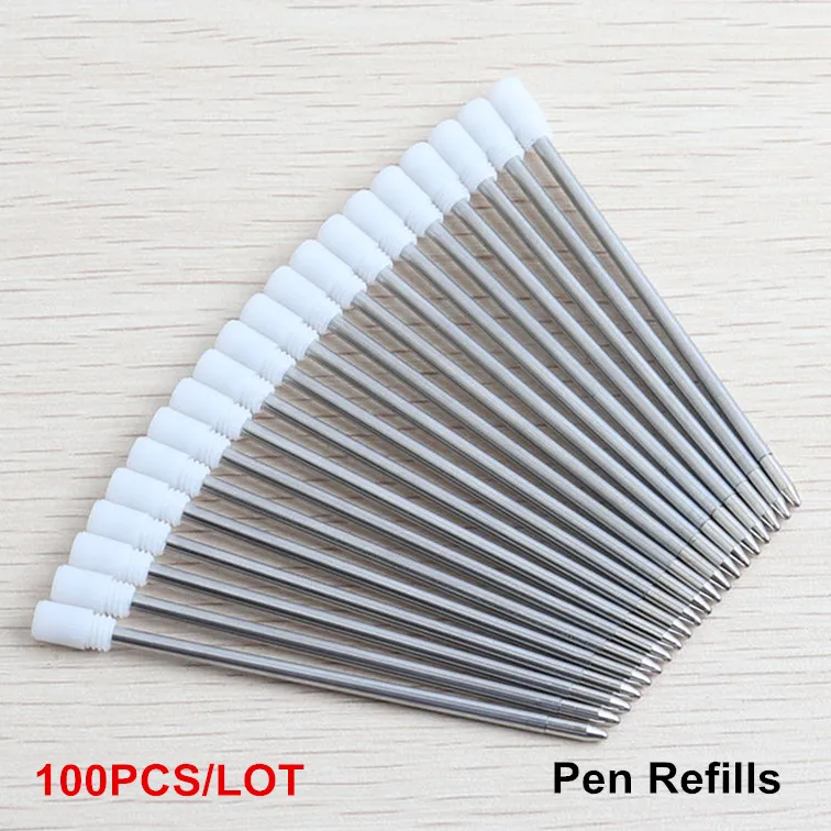 100PCS Pen Refills Тактическая Ручка инструмент для самообороны для выживания военный металлический стилус стеклянный выключатель шариковая ручка многофункциональный инструмент 2 Дополнительные чернила - Цвет: 100PCS Pen Refills