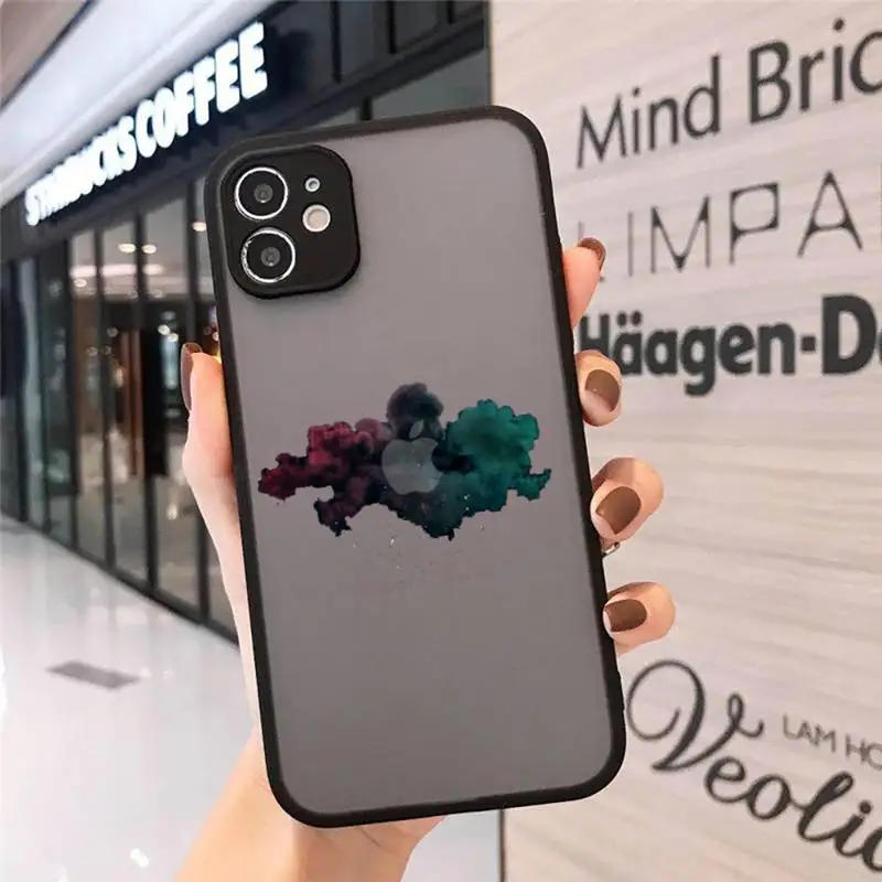 

Phone Case For iPhone 12 11 Mini Pro XR XS Max 7 8 Plus X Beautiful stars moon clouds simple art Matte transparent cover