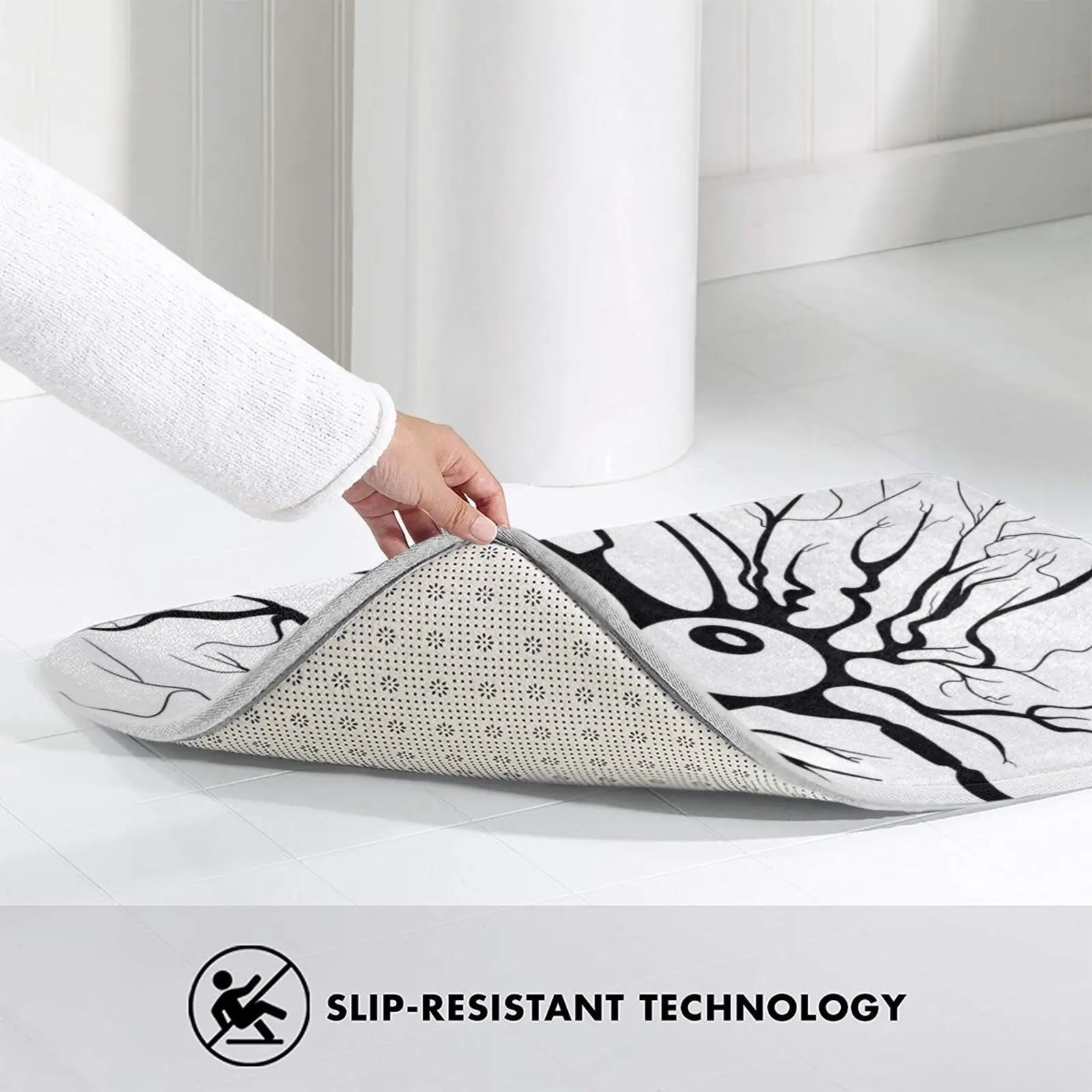 

Multipolar Neuron Mat Rug Carpet Anti-Slip Floor Mats Bedroom Neuron Science Brain Cell Black Sciart