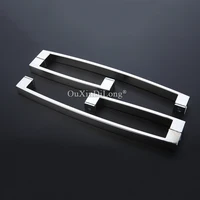 Top Designed 2PCS 304 Stainless Steel Frameless Shower Door Handles L Shape Glass Door Pull / Push Handles Towel Bar