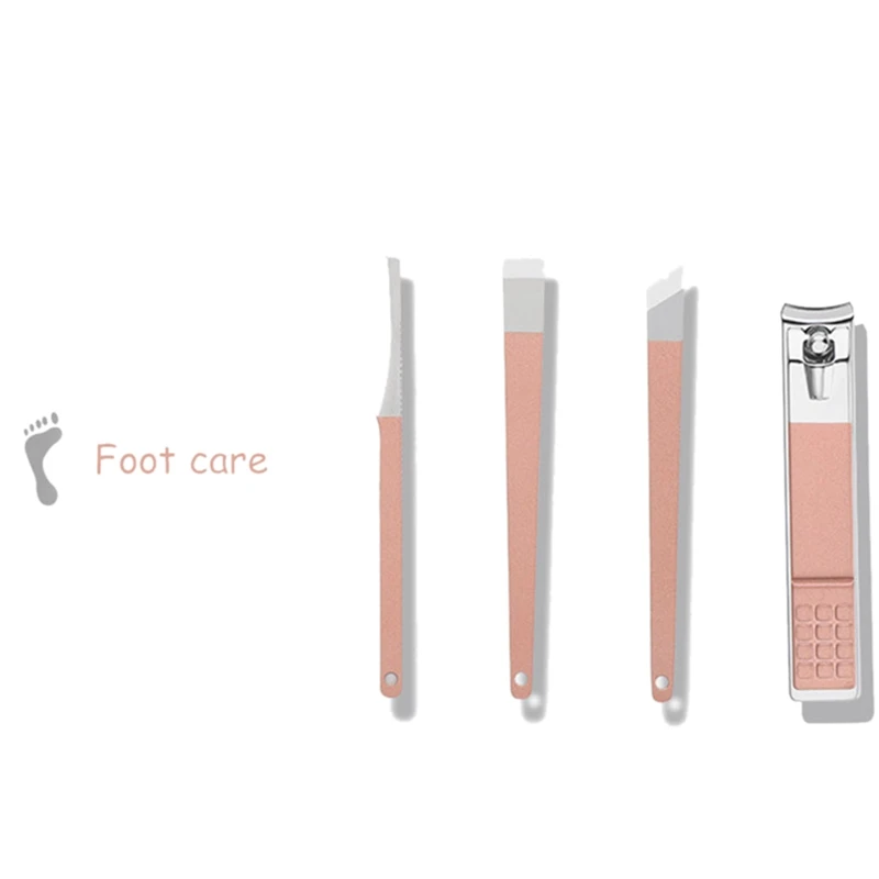 

18Pcs/Set Rose Gold Stainless Nail Art Tools Kits Steel Nail Clipper Cutter Trimmer Ear Pick Grooming Kit Manicure Set Pedicure