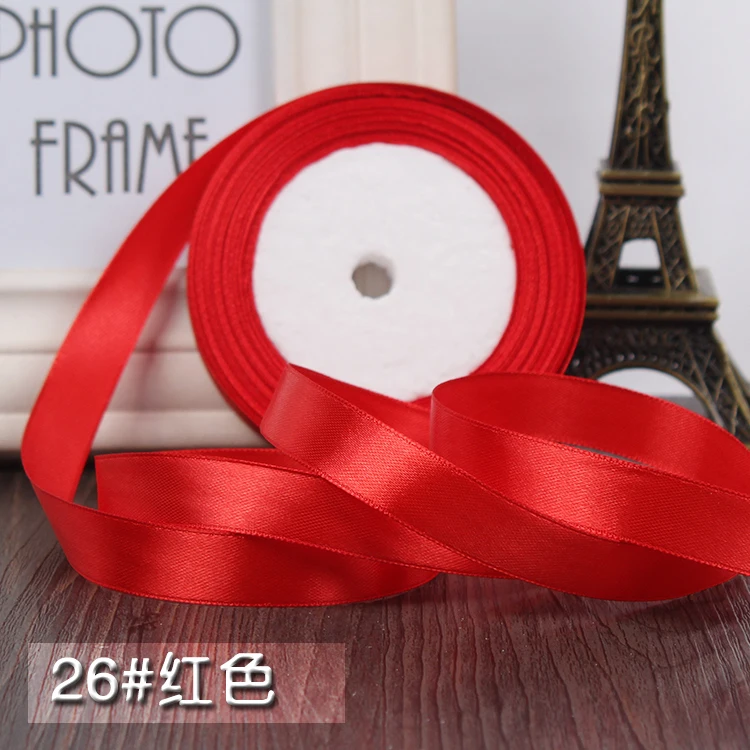 15 мм 25 ярдов шелковая атласная лента с одним лицом декоративный подарок ремесла
