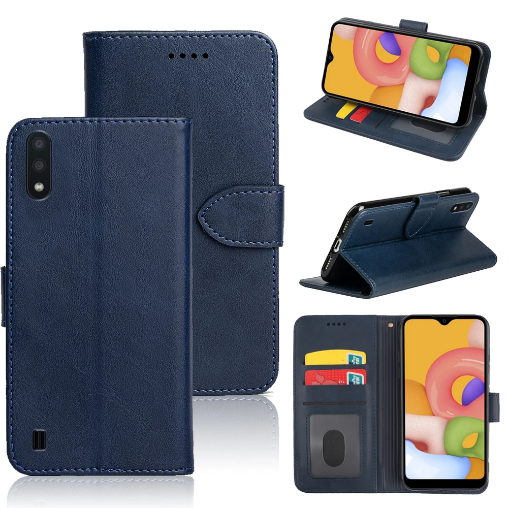 

NINY For Samsung Galaxy A01 5.45 inch Case Flip PU Leather Case Photo Frame With Credit Card Holder Slot Cover For Galaxy A01
