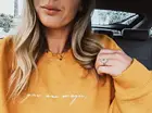 Женский свитшот из чистого хлопка You are magic, Желтый Повседневный пуловер в стиле гранж и tumblr, милые топы в винтажном стиле