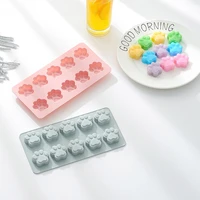 10cells lovely cat paw silicone molds for diy ice tray food supplement biscuitcandlefondantchocolatecake mold kitchen