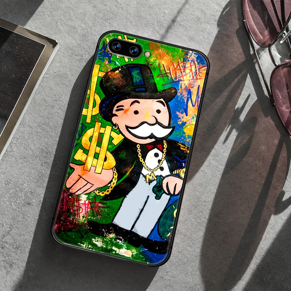

cartoon Alec Monopoly Aesthetic Phone Case Cover Hull For HUAWEI honor 7a 8 8s 8a 8x 9 9x 10 20 i Lite Pro black Hoesjes Fashion