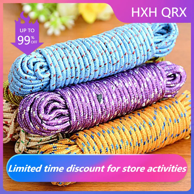 

New Design 10m Colorful Multifunction Nylon Washing Clothes Line Rope Clothesline String 10m Hangers Racks Clotheslines