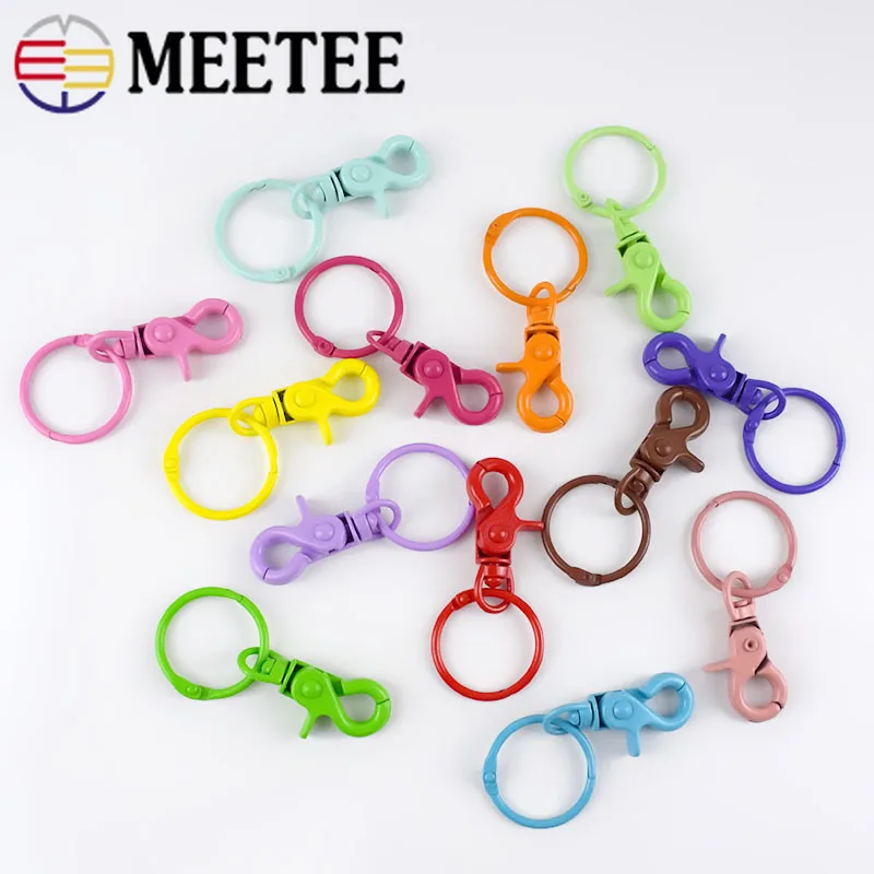 

Meetee 5pcs 43*30mm Colorful Metal Buckle for Dog Hook Keychain O D Ring DIY Jewelry Handmade Harware Crafts Accessories AP598