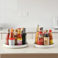 1pc practical kitchen multi functional antiskid condiment bottle tray rotating cabinet turntable seasoning storage box