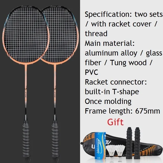 

2pcs Professional Badminton Rackets Set Ultra light Double Badminton Racquet Titanium Alloy Lightest Playing Badminton whole