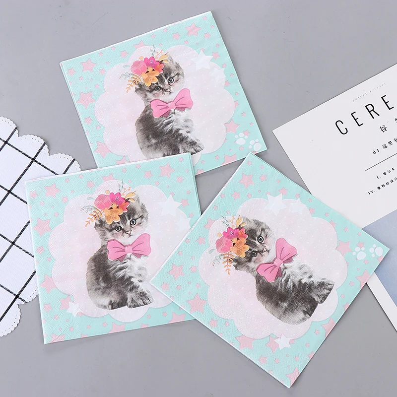 20 штук щенка собаки кота совы мягкое гигиеничное салфетка для декупажа бумага 100%