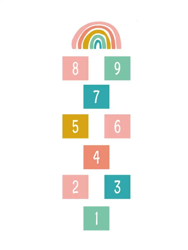 

Colorful Lattice Floor Sticker Puzzle Games DIY Digital Entertainment Interactive Game Toy High-quality PVC Hopscotch Games