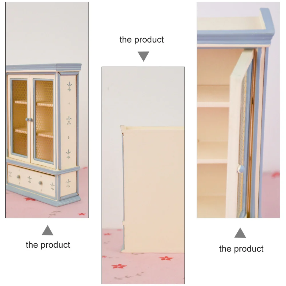 

1pc Wooden Furniture Desktop Ornament Mini House Accessory Mini House Bookshelf