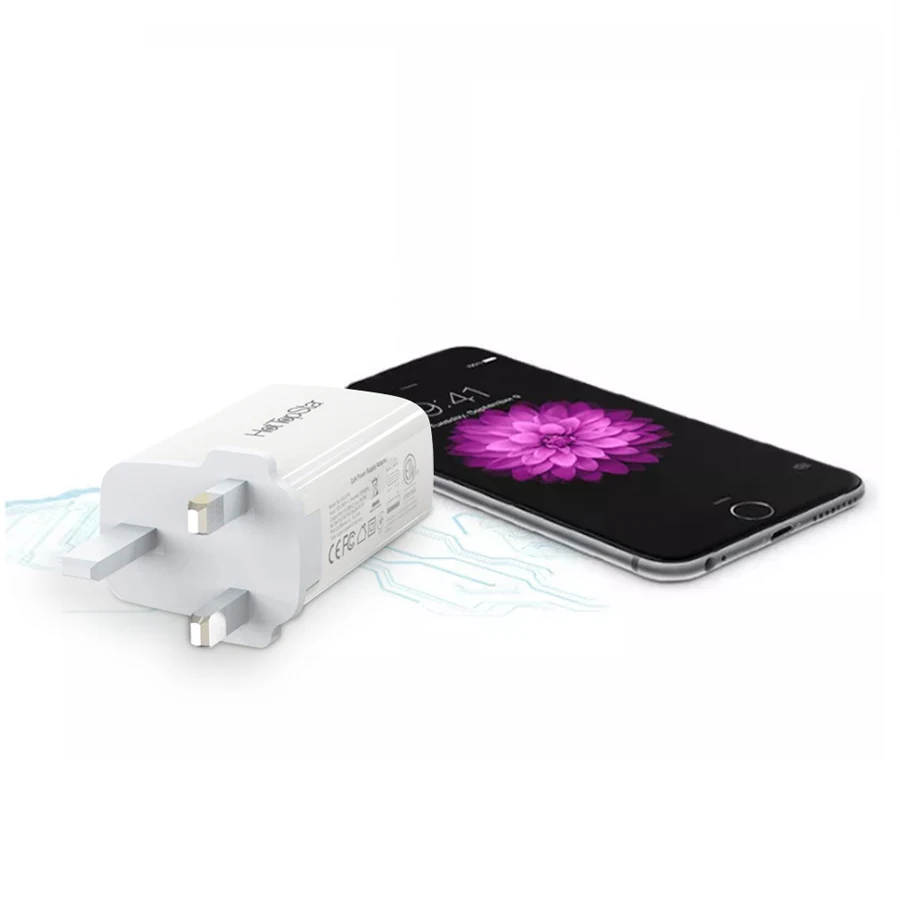

Dual Port Quick Type C Wall Charger USB-C Power Travel Wall Adapter 61W 2-Port USB C GaN PD Charger Fit for iPhone 11/11 P