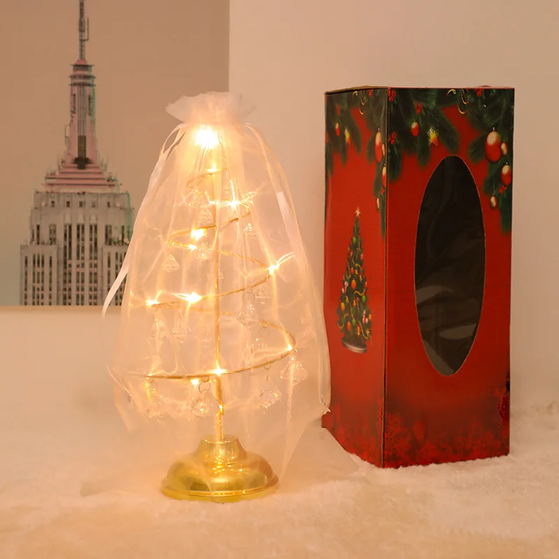

New Year Christmas Ornaments Gift Crystal Xmas Tree Night Light Christmas Decoration Noel Adornos De Navidad Para La Casa