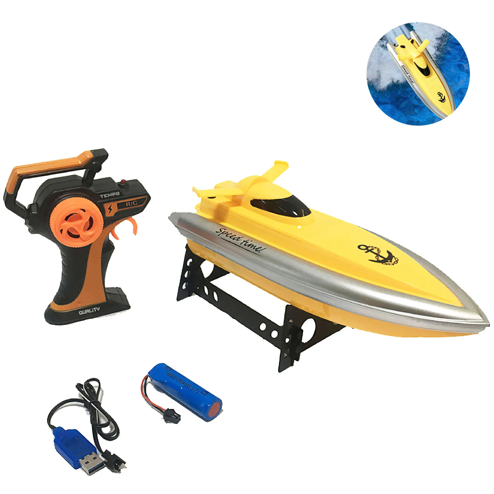 

Remote Control Boat Strong Power High-Speed Radio Control Boat Rc Speed Boat Flexible Steering Electric Boat Automatic Power-Off