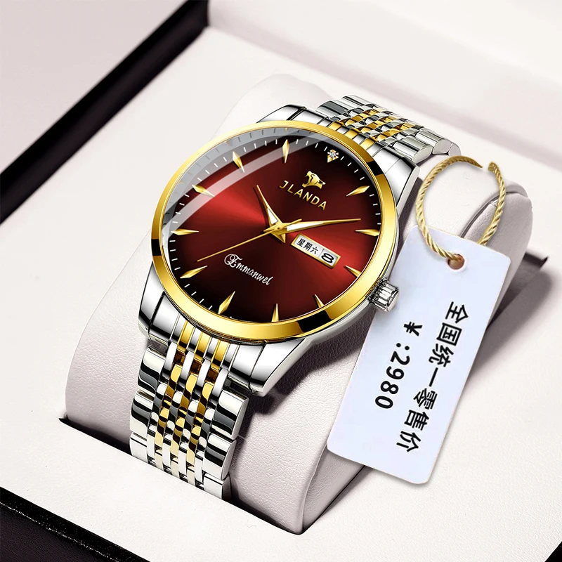 

Часы JLANDA мужские Кварцевые Светящиеся, роскошные повседневные модные водонепроницаемые с календарем, 6703