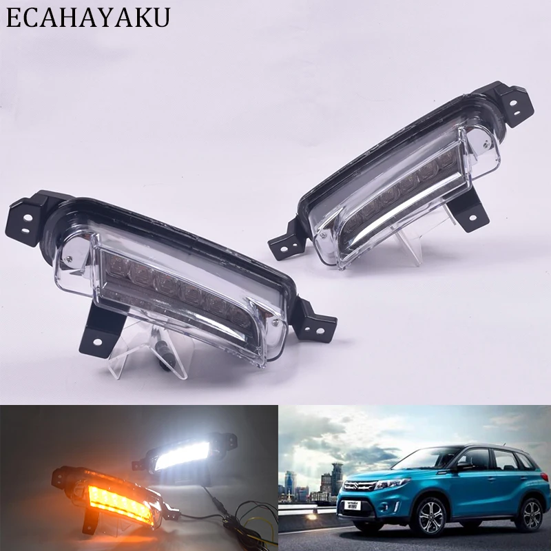 ECAHAYAKU 1 комплект светодиодный светильник дневного света для автомобиля желтый
