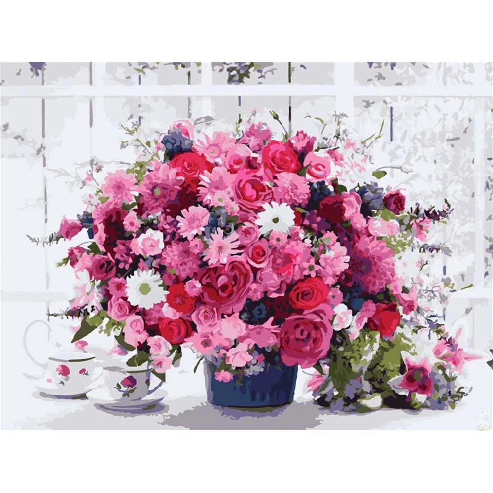 

Алмазная 5D Вышивка «Цветы» в Европейском стиле, набор для алмазной мозаики «сделай сам», подарок на Рождество, домашнее рукоделие