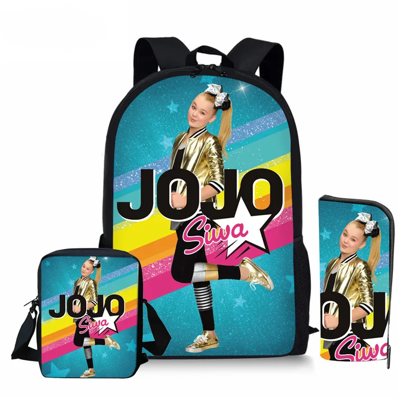 as pictures THIKIN 3 шт./компл. Superstar JOJO Siwa комплект школьных сумок для девочек Повседневная сумка для книг на заказ школьные сумки для подростков мальчиков студентов рюкзаки - Цвет: as pictures