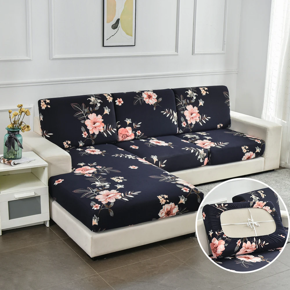 

Spandex Printed Sofa Cover for Living Room Recliner Chair Cover Anti-pet L-shaped sectional sofa seat cushion cover 12 colors