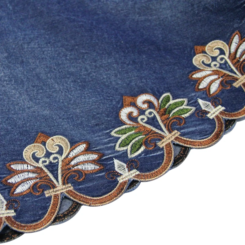 

Summer Denim Dress Women V-neck Short Flare Sleeve Embroidery Flowers Ruffles Drawstring Waist Mini Dresses Vestidos Elegantes