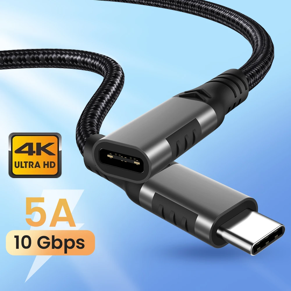Удлинительный кабель USB C папа-мама Gen2 полнофункциональный шнур для MacBook Pro Samsung S20