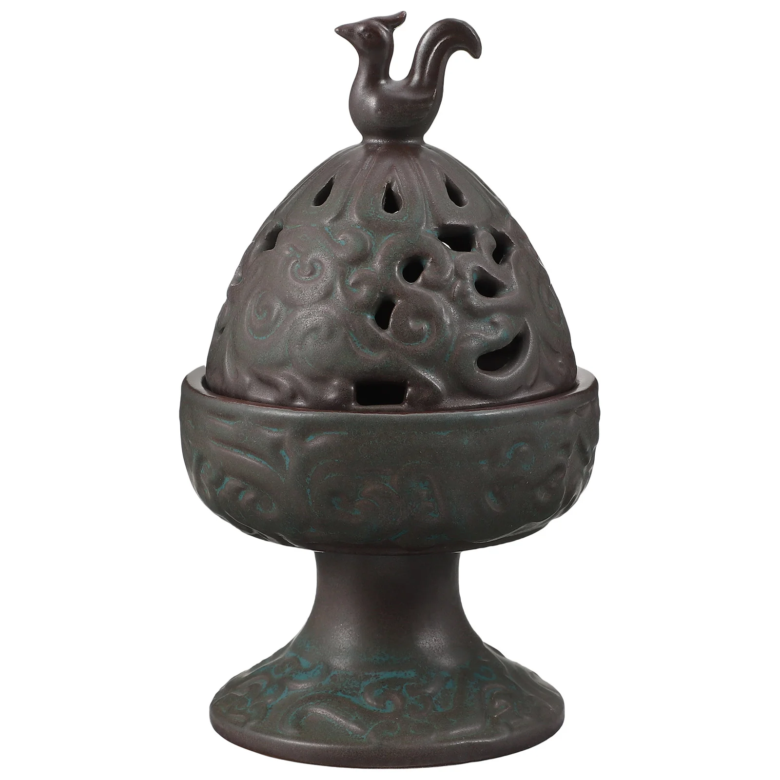 

1 Pc Retro Creative Desktop Ceramic Incense Burner Decoration for Home (Green)