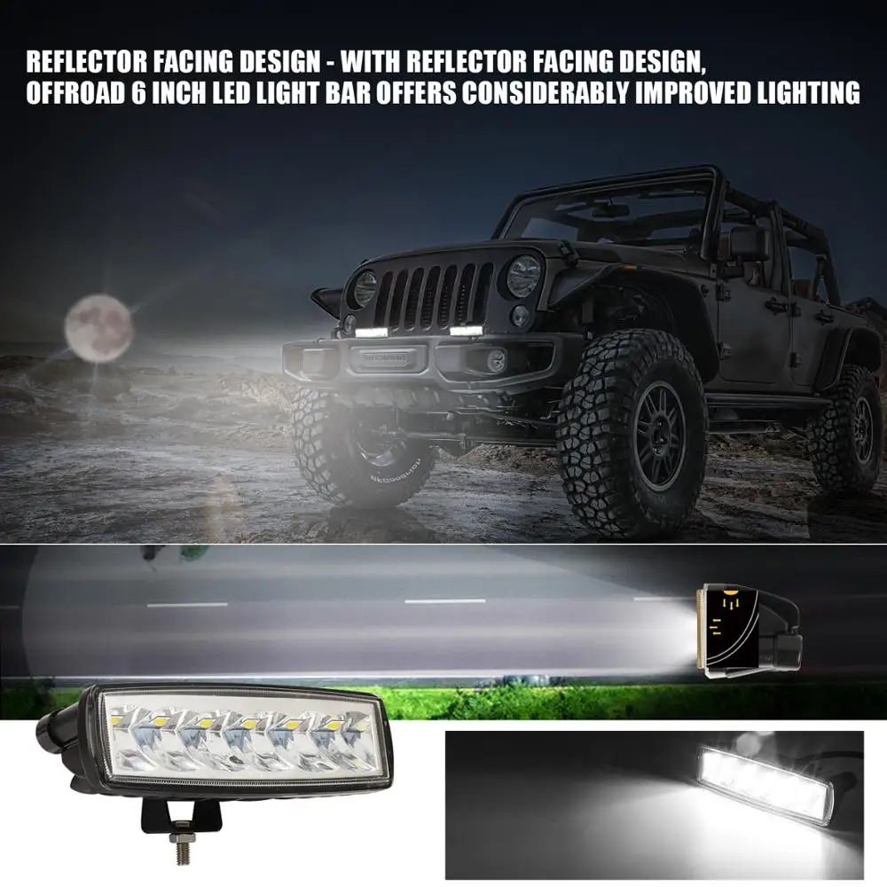 6 дюймовый светодиодный рабочий светильник Бар Offroad точечный 12V брус поточного s