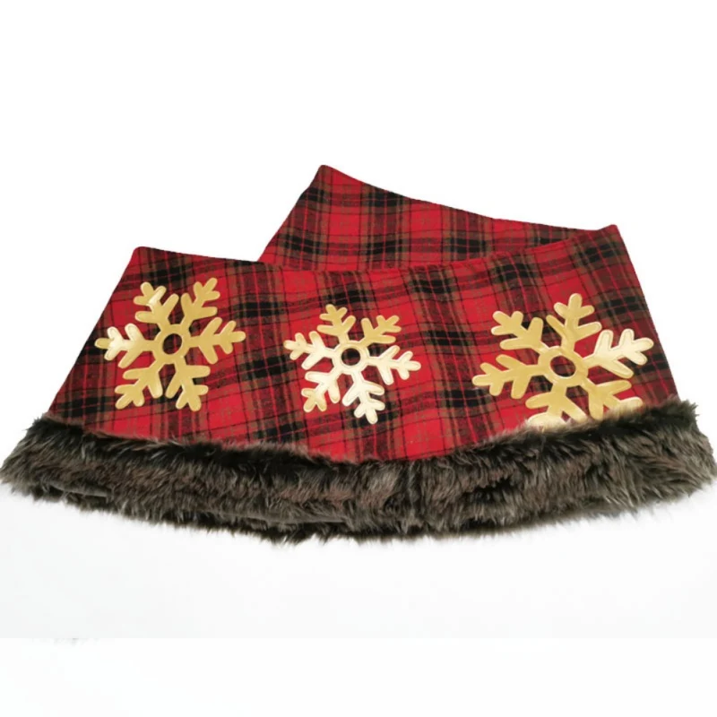 

Christmas Tree Skirt Golden Snowflake Festival Theme Party Home Decoration Merry Christmas Happy New Year 2021
