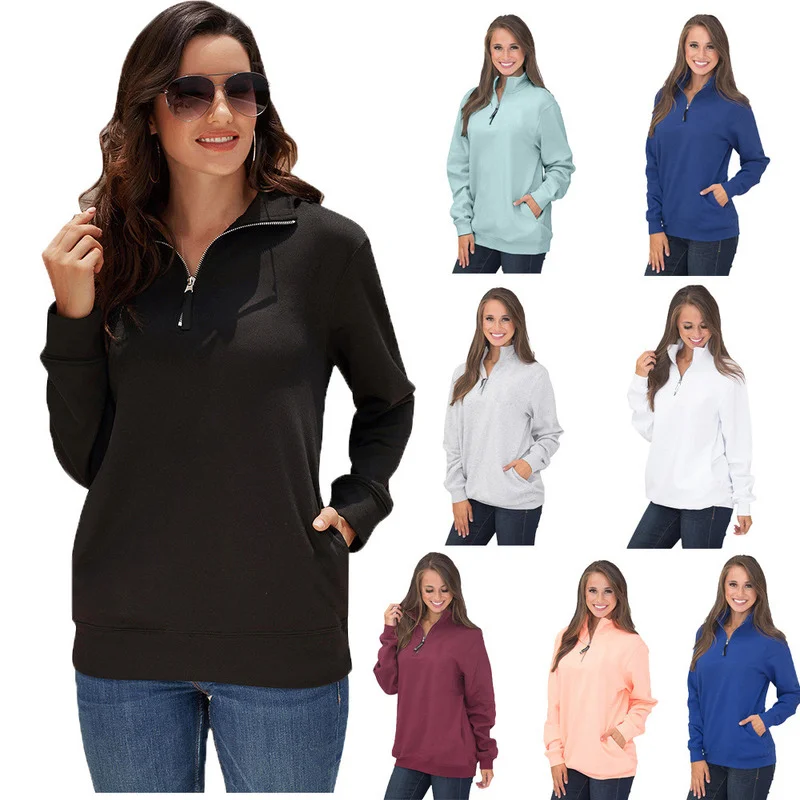 

Повседневный свитер, Женский Зимний пуловер с длинным рукавом, Свободный свитшот, топ, Толстовка Оверсайз, уличная одежда на молнии, винтажн...