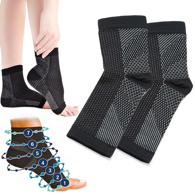 

2 Pcs/Pair Sports Ankle Brace Compression Socks Anti Fatigue Foot Sleeve breathable Net Foot Sleeve Anklet Protective Gear