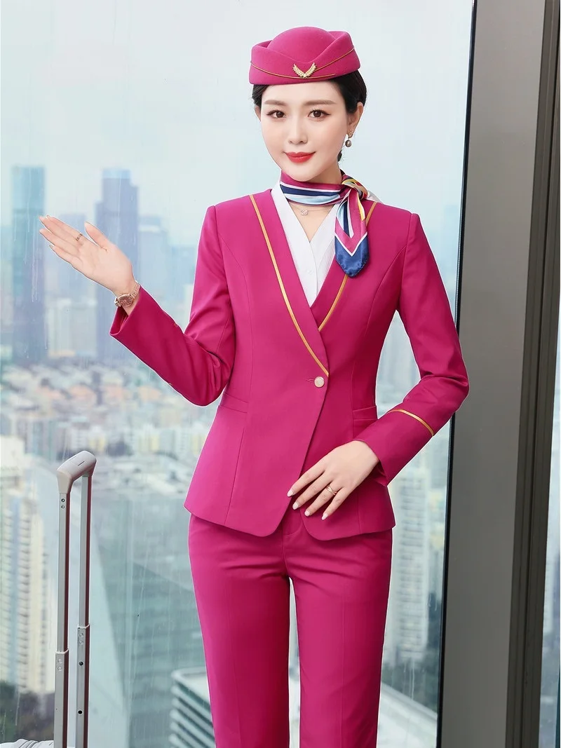 Ladies Office Work Wear Blazers Sets Formal Uniform Designs Pantsuits with Pants and Jackets Coat Female Professional OL Styles