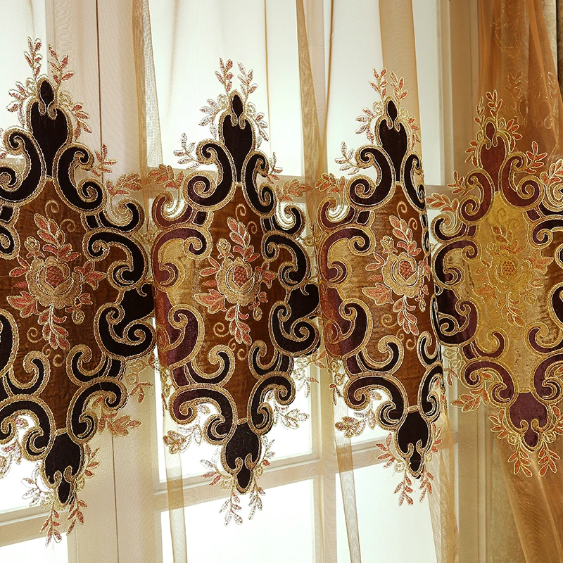 

CX Customized European-Style Embroidered Luxury Curtain Shading Chenille Luxury High-End Court Villa Thickened Curtain