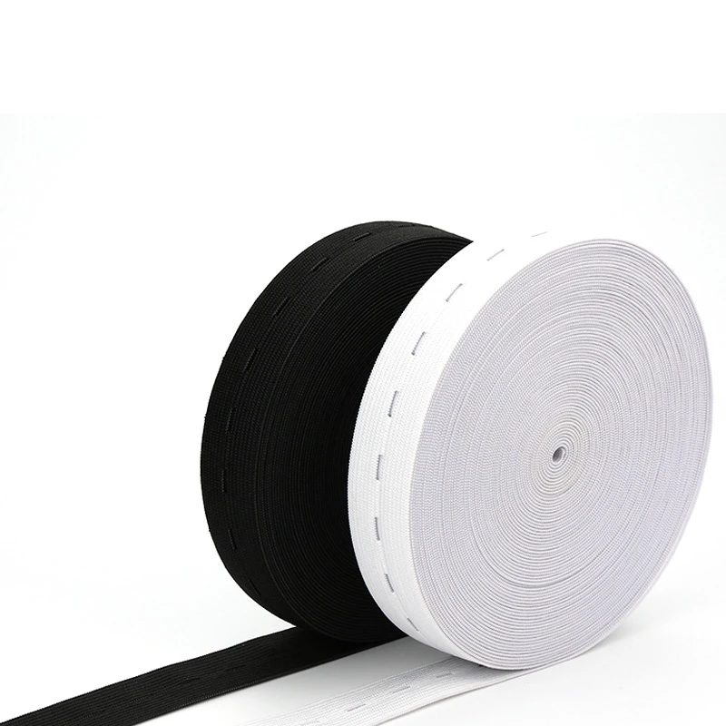 Эластичная лента для шитья сделай сам 15/20/25 мм с отверстием пуговиц белая/черная