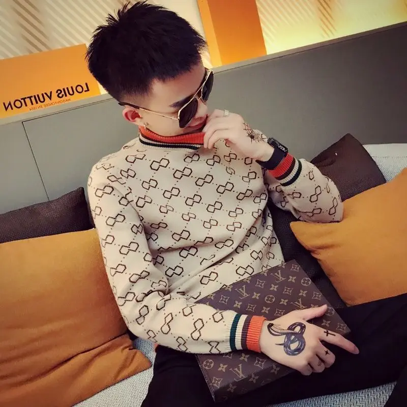 

Heren Hoge Kraag Trui Mannen Revers Mannen Herfst Kleding Top