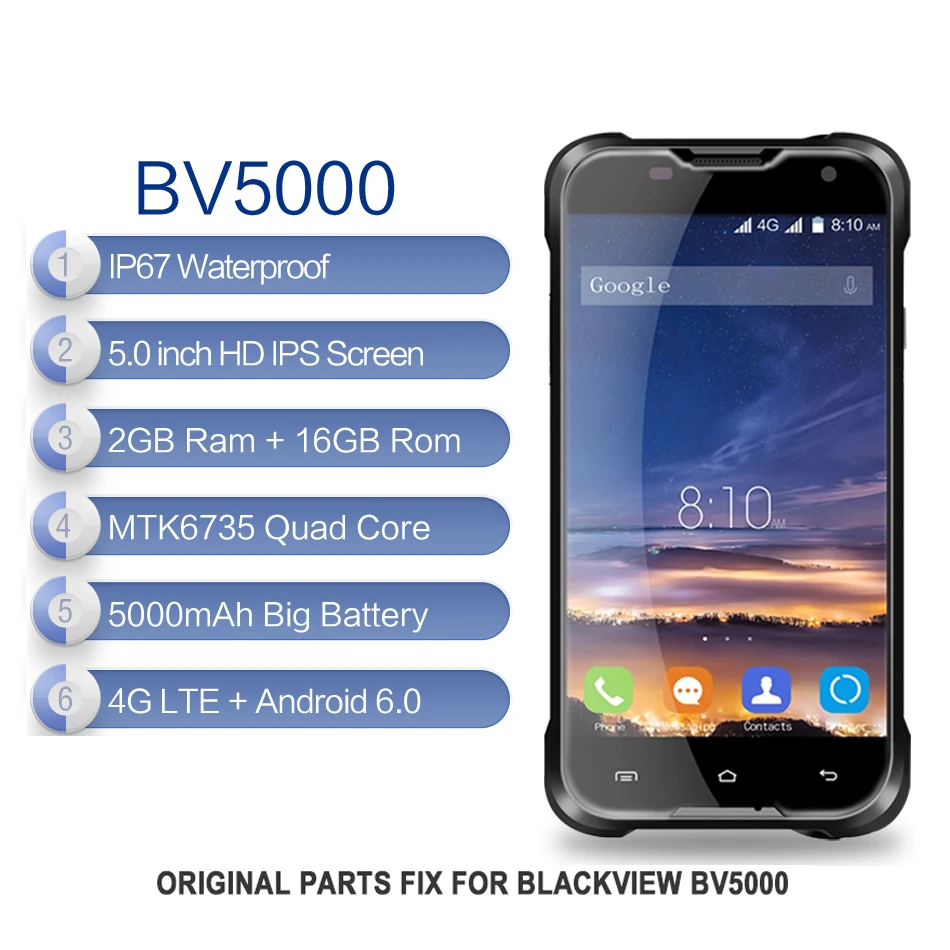 Высококачественный ЖК-дисплей для Blackview BV5000 сенсорный экран стекло дигитайзер