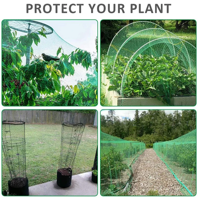 

2021 Bird Preventing Net 2M Extra Strong Anti Bird Netting protect plants fruit trees vegetables Green Bird Net Reusable Lasting