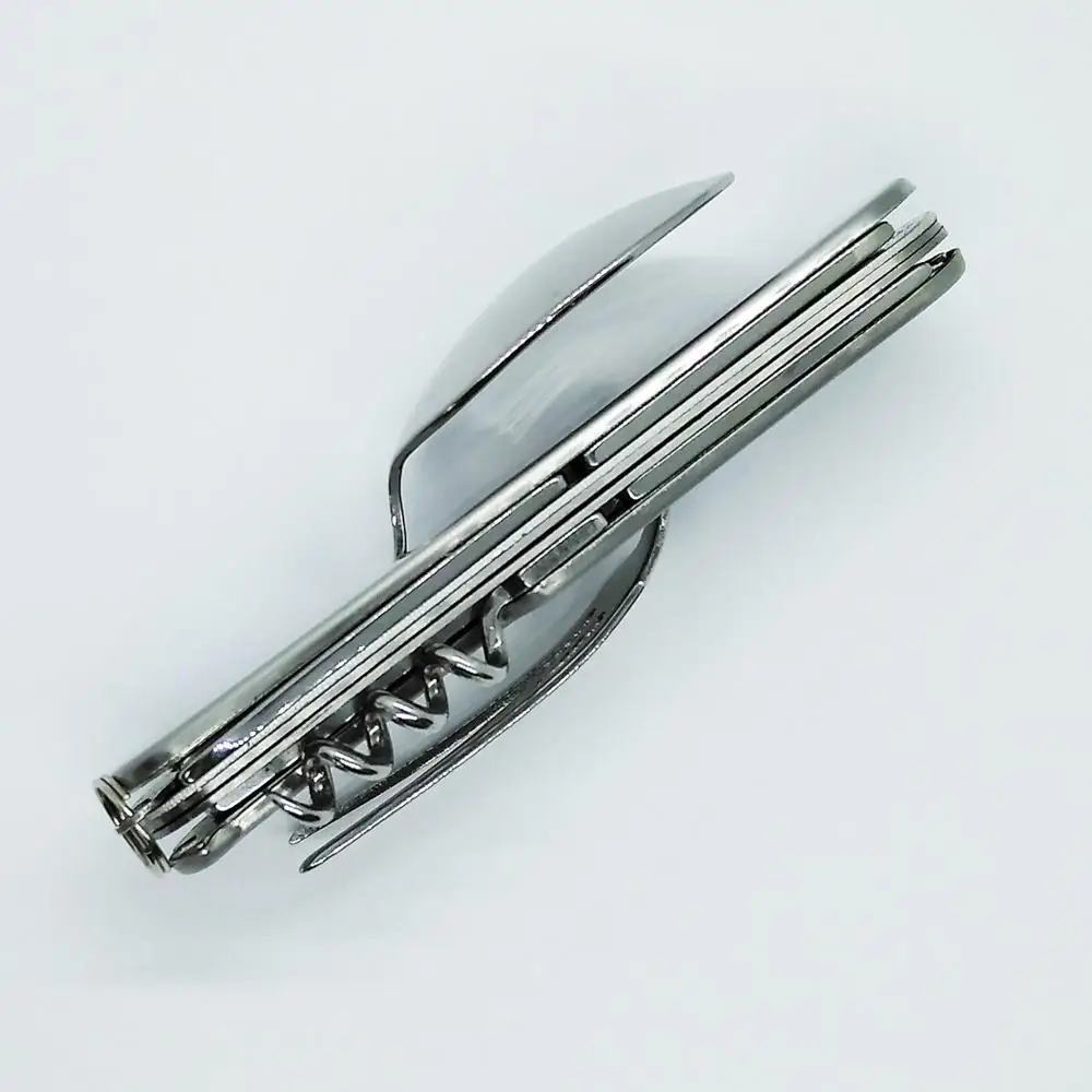 Портативный уличный карманный нож из нержавеющей стали вилка ложка столовая