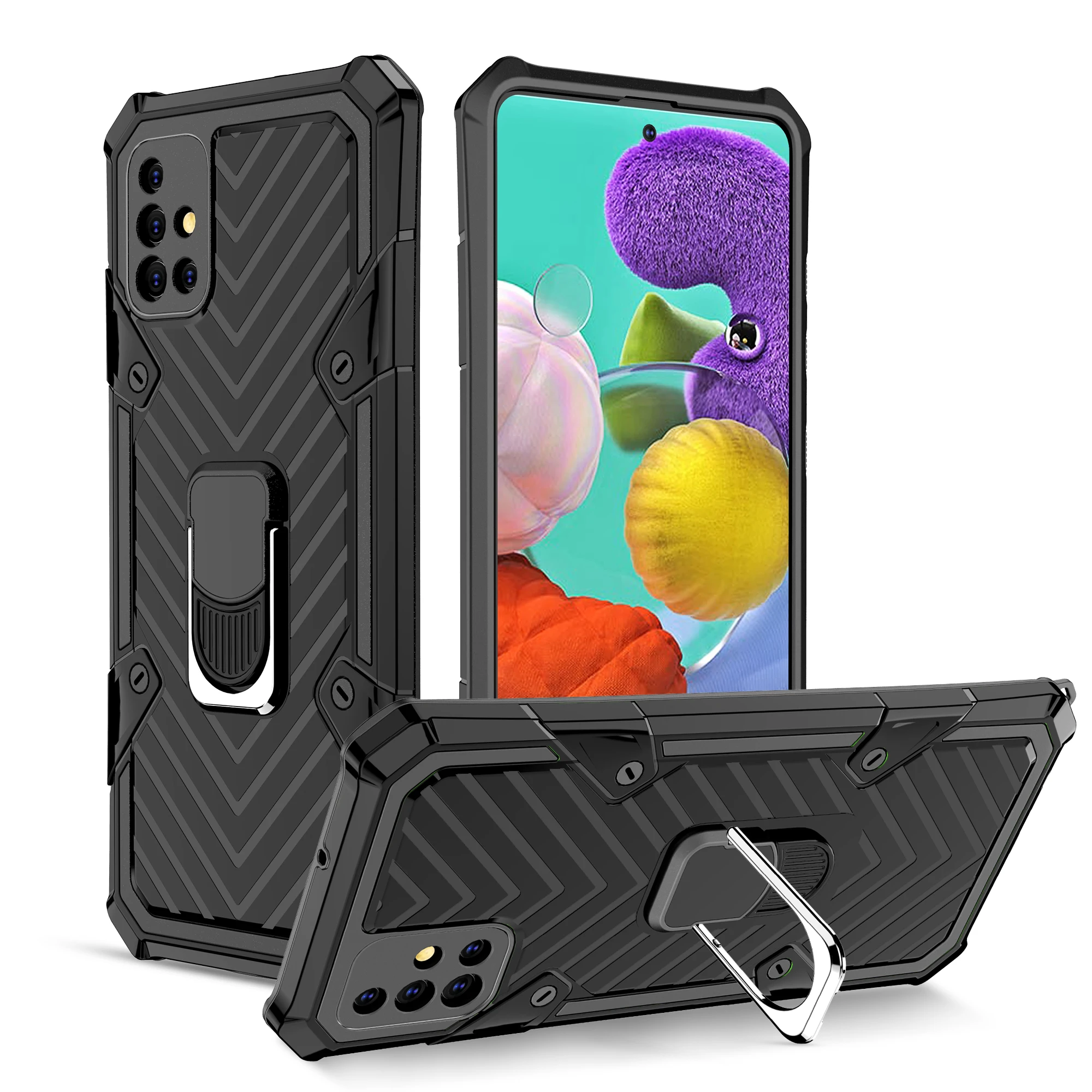 

Shockproof Armor Case for Samsung Galaxy Note10 S20 Plus Note20 Ultra A41 A51 A71 A91 A31 A81 M60S Car Bracket Anti-Fall cover