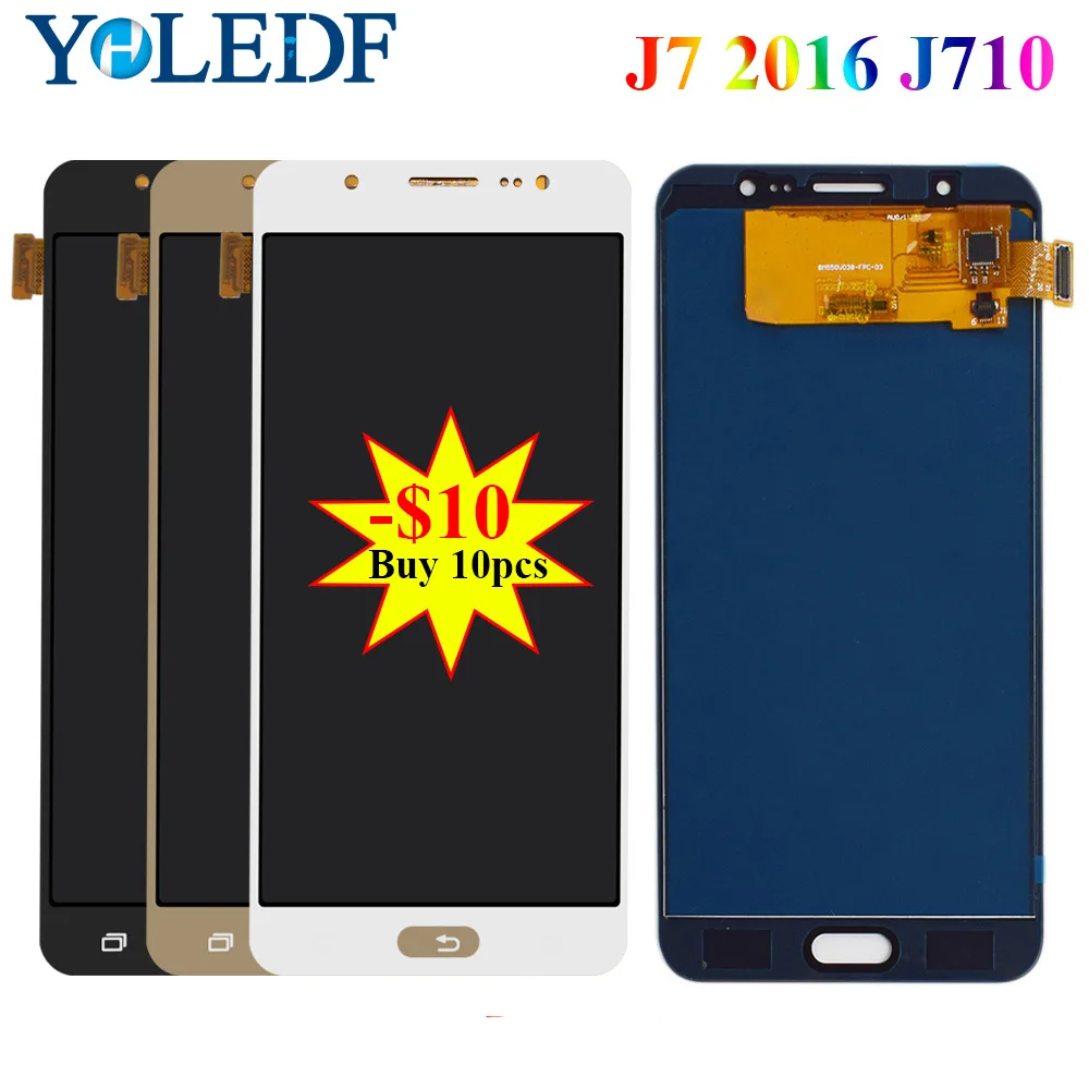 ЖК дисплей для Samsung Galaxy J7 2016 J710FN J710F J710M J710 сенсорный экран дигитайзер яркость