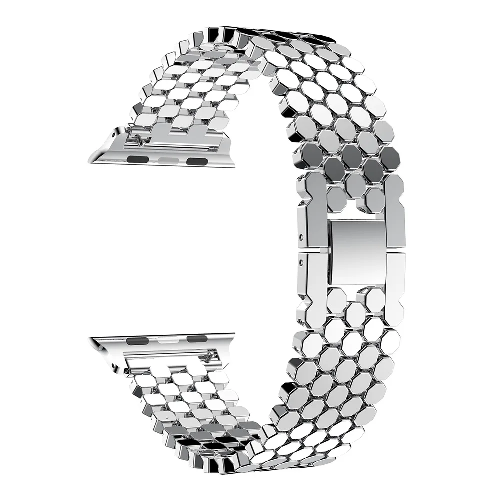 Металлический ремешок из нержавеющей стали для Apple Watch Band Series 7 6 5 4 SE 40 44 41 45 браслет