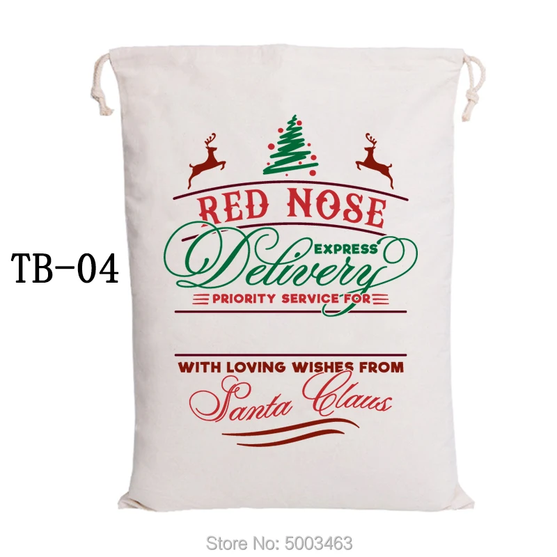 20 шт./партия Подарочный мешок с кулиской Рождественский холщовые сумки конфетным